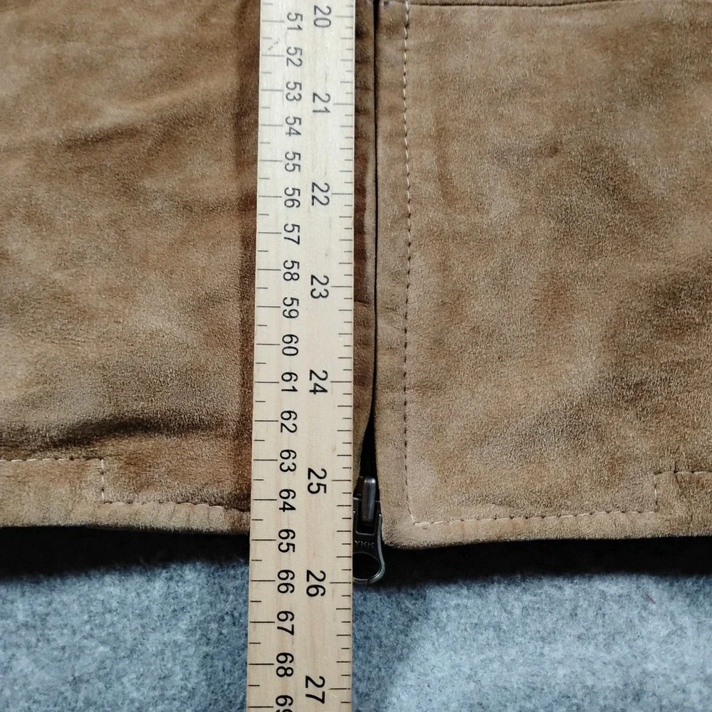 Vintage Banana Republic Men's Tan Genuine Suede Leather Cafe Racer Moto Jacket M
